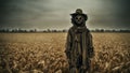 The Haunting Scarecrow A Sinister Guardian of the Fields.AI Generated