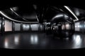 Hdri map, spherical environment panorama background, 360 degree high contrast interior light source rendering with black walls, 8k