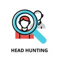 Concept of Head Hunting icon, modern flat thin line design vector illustration