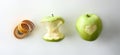 Concept of healthy food and weight control apples and tape Royalty Free Stock Photo