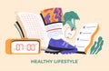 Concept of healthy lifestyle habits, symbol of everyday routine