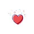 Concept Heart icon. Thin Line Flat Heart Design. Happy Valentines day card. Vector illustration Royalty Free Stock Photo