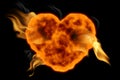 Concept of Heart Made of Fire Royalty Free Stock Photo