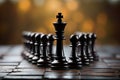 concept highlights the synergy between chess pieces and strategic business.