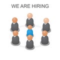 The concept we are hiring you. Isometric abstract group of people Royalty Free Stock Photo