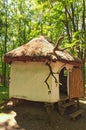Concept of historical buildings of ancient Ukraine. Small house where healers kept their medicinal herbs