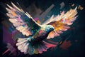 The concept of the Holy Spirit is portrayed through a colorful painting featuring a dove. AI Royalty Free Stock Photo