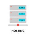 Concept of hosting icon, for graphic and web design