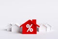 concept of house installments with banks, real estate taxes and rising interest rates, home installment loan promotion.