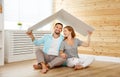 Concept housing a young family. couple in new home Royalty Free Stock Photo