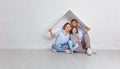 Concept housing young family. Mother father and child in new h Royalty Free Stock Photo