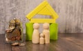 concept housing a young family. mother father and children in a new home. Royalty Free Stock Photo