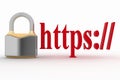 Concept of HTTPS secure connection sign in browser address