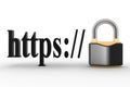 Concept of HTTPS secure connection sign in browser address