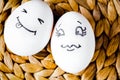 Concept human relationships and emotions eggs - flirtation