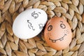Concept human relationships and emotions eggs - flirtation