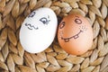 Concept human relationships and emotions eggs - flirtation