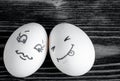 Concept human relationships and emotions eggs - romance