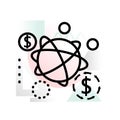 Concept icon of global financial system with abstract background
