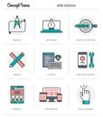 Concept icons, web design, flat thin line design