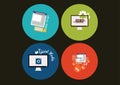 concept icons for web and mobile services and apps