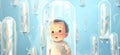 concept idea of baby in test tube, medical research, scientific medical innovation Royalty Free Stock Photo