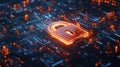 Advanced Digital Lock Displayed on Computer Screen, Representing Cutting-Edge Cybersecurity Measures Royalty Free Stock Photo