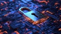 Advanced Digital Lock Displayed on Computer Screen, Representing Cutting-Edge Cybersecurity Measures Royalty Free Stock Photo