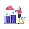 Concept illustration of cloud hosting technology