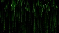 Binary code matrix internet background particles rise