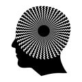 Hypnosis Spiral Human Head Profile Silhouette, Mental Health