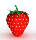 Concept illustration of love. Strawberry with seed