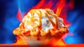 Piece of hot apple pie with vanilla ice cream. Incredibly appetizing delicious culinary illustration. Generative AI Royalty Free Stock Photo