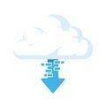 Concept illustration with a stylized blue cloud at the top and Royalty Free Stock Photo