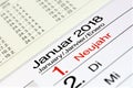 An concept image of a christmas and new year calendar 2018 Royalty Free Stock Photo