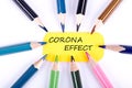 Concept image with corona effect word Royalty Free Stock Photo