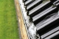 An concept image of a drain with raindrops - rain