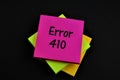 An concept Image of a Error 410 note Royalty Free Stock Photo