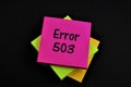 An concept Image of a Error 503 note Royalty Free Stock Photo