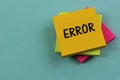 An concept Image of a error note, office, business