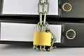 An concept Image of a Folder with chains and a lock Royalty Free Stock Photo