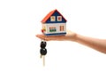 Concept image of a hand holding house keys Royalty Free Stock Photo