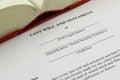 An concept Image of a last will and testament Royalty Free Stock Photo