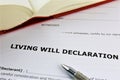 An concept Image of a living will declaration Royalty Free Stock Photo