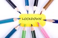 Concept image with lockdown word Royalty Free Stock Photo
