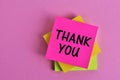 An concept Image of a thank you note - Office, business Royalty Free Stock Photo