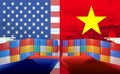 Concept image of USA - Vietnam trade war, Economy conflict, Trade frictions Royalty Free Stock Photo