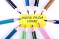 Concept image with work from home word Royalty Free Stock Photo