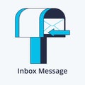 Concept of inbox message in flat line design. Icon in trend style. Modern vector illustration Royalty Free Stock Photo