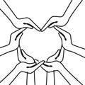 The concept of inclusion, equality and diversity. Hands form a heart